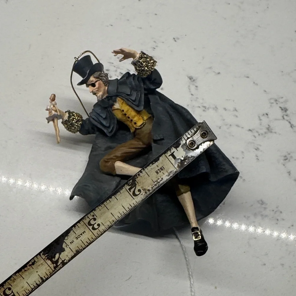 Victorian Gentleman Holiday Ornament - Gray and Gold